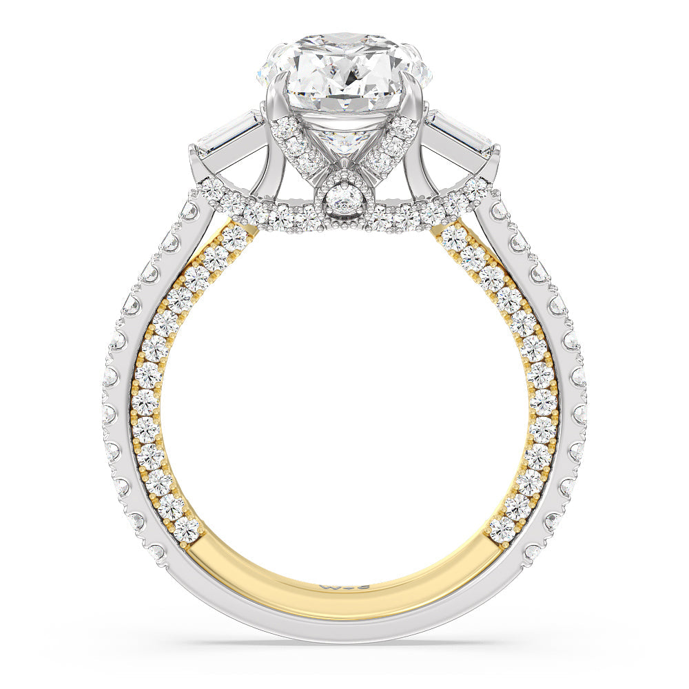 Oval Cut The Beekman Ring with Lab Grown Diamond in 14KT White & Yellow Gold view 2
