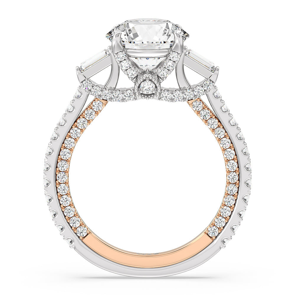 Round Cut The Beekman Ring with Lab Grown Diamond in 14KT White & Rose Gold view 2
