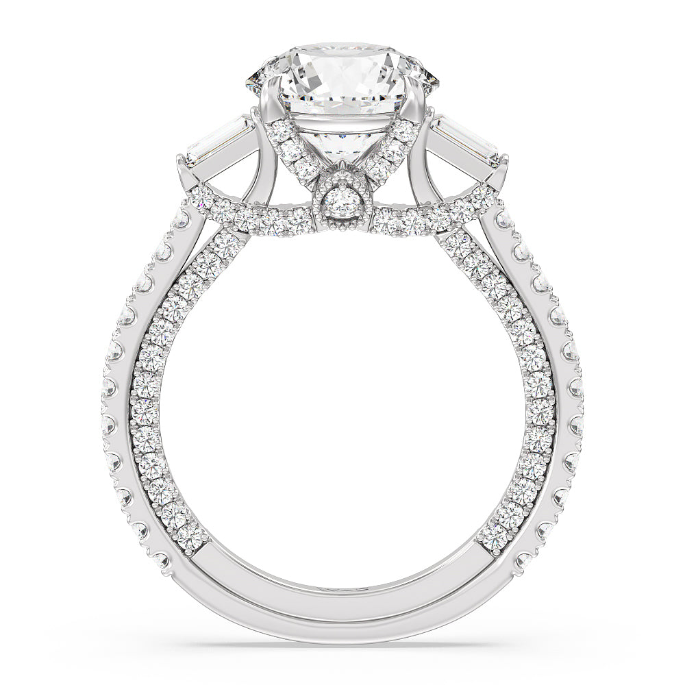 Round Cut The Beekman Ring with Lab Grown Diamond in 14KT Platinum view 2
