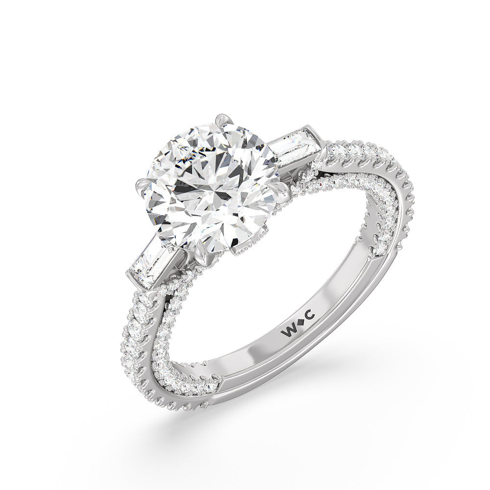 Round Cut The Beekman Ring with Lab Grown Diamond in 14KT Platinum view 3
