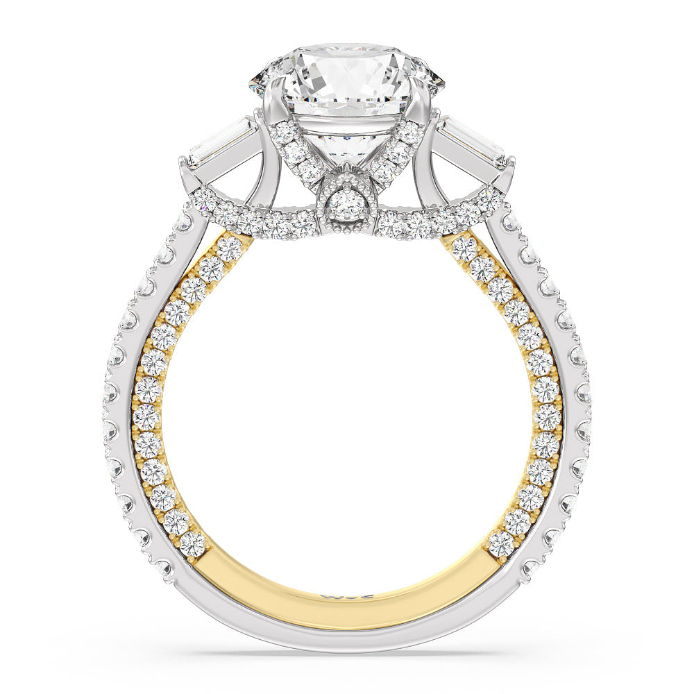 Round Cut The Beekman Ring with Lab Grown Diamond in 14KT White & Yellow Gold view 2
