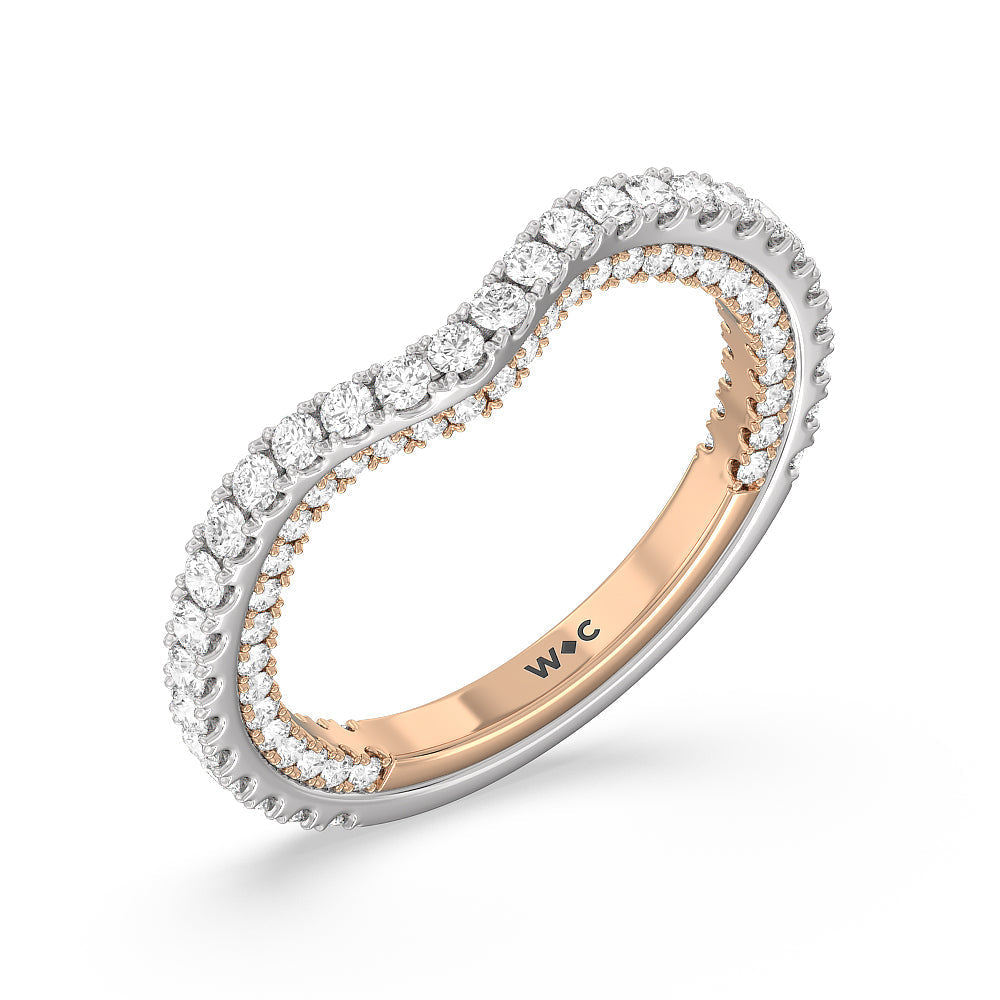 The Beekman Band with 18KT White & Rose Gold Cut Diamond in 14KT White & Rose Gold view 4

