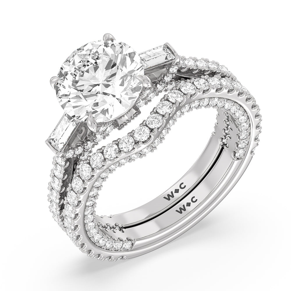 The Beekman Band with 18KT White Gold Cut Diamond in 14KT White Gold view 3
