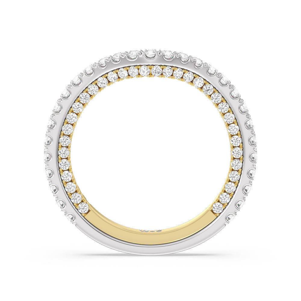 The Beekman Band with 18KT White & Yellow Gold Cut Diamond in 14KT White & Yellow Gold view 2
