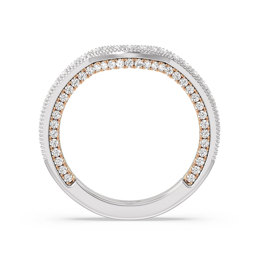 The Chrysler Band with 18KT White & Rose Gold Cut Diamond in 14KT White & Rose Gold view 2
