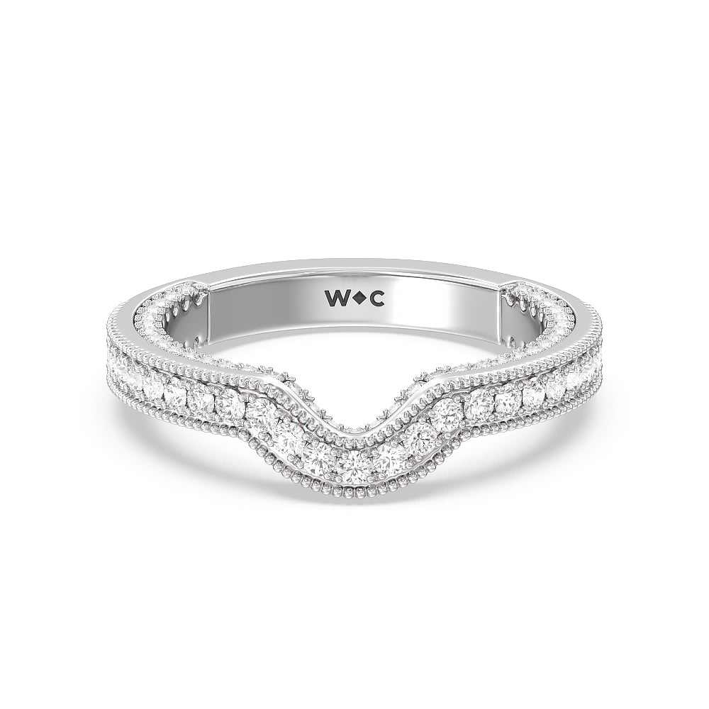 The Chrysler Band with 18KT White Gold Cut Diamond in 14KT White Gold view 1

