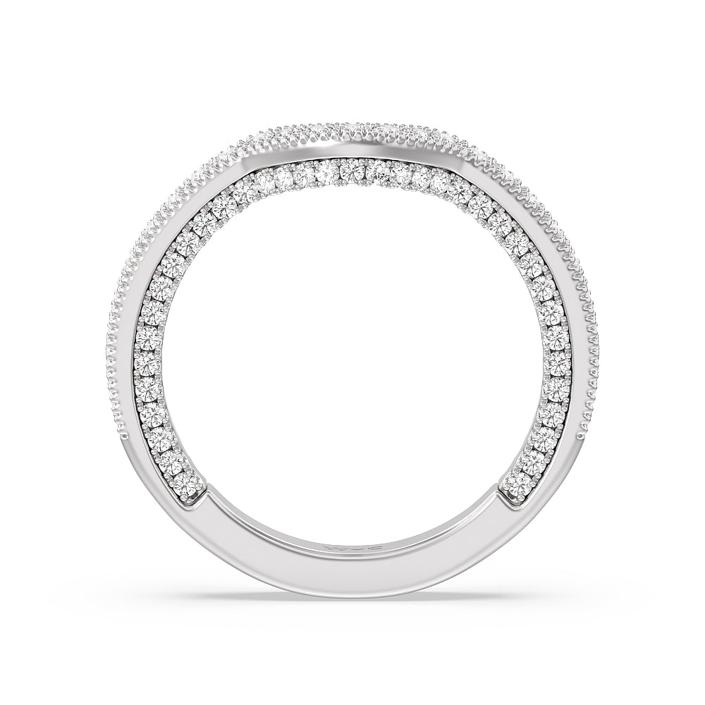 The Chrysler Band with 18KT White Gold Cut Diamond in 14KT White Gold view 2
