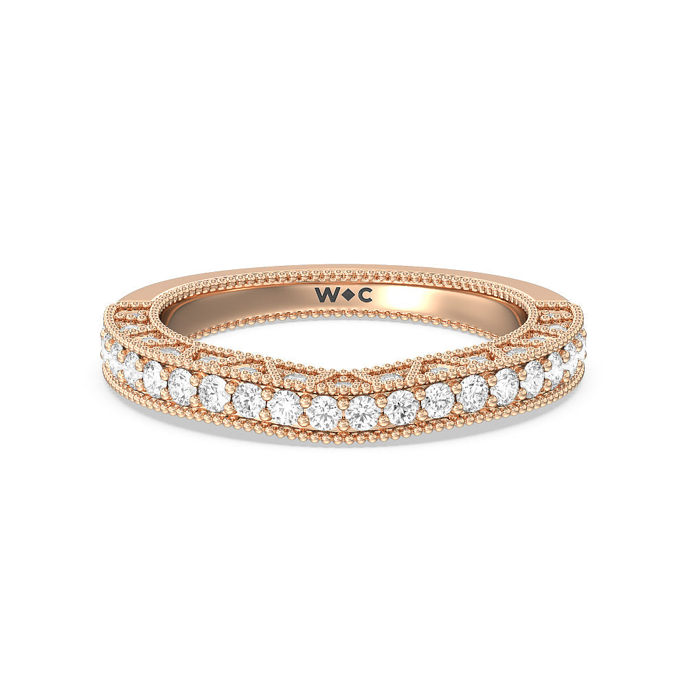 The Waldorf Band with 18KT Rose Gold Cut Diamond in 14KT Rose Gold view 1
