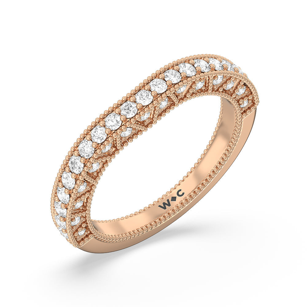The Waldorf Band with 18KT Rose Gold Cut Diamond in 14KT Rose Gold view 4
