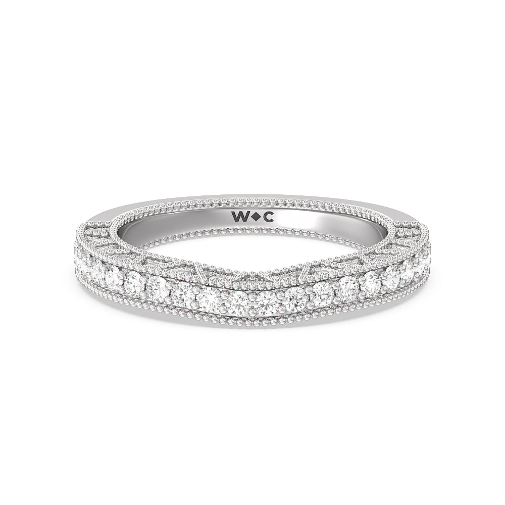 The Waldorf Band with 18KT White Gold Cut Diamond in 14KT White Gold view 1
