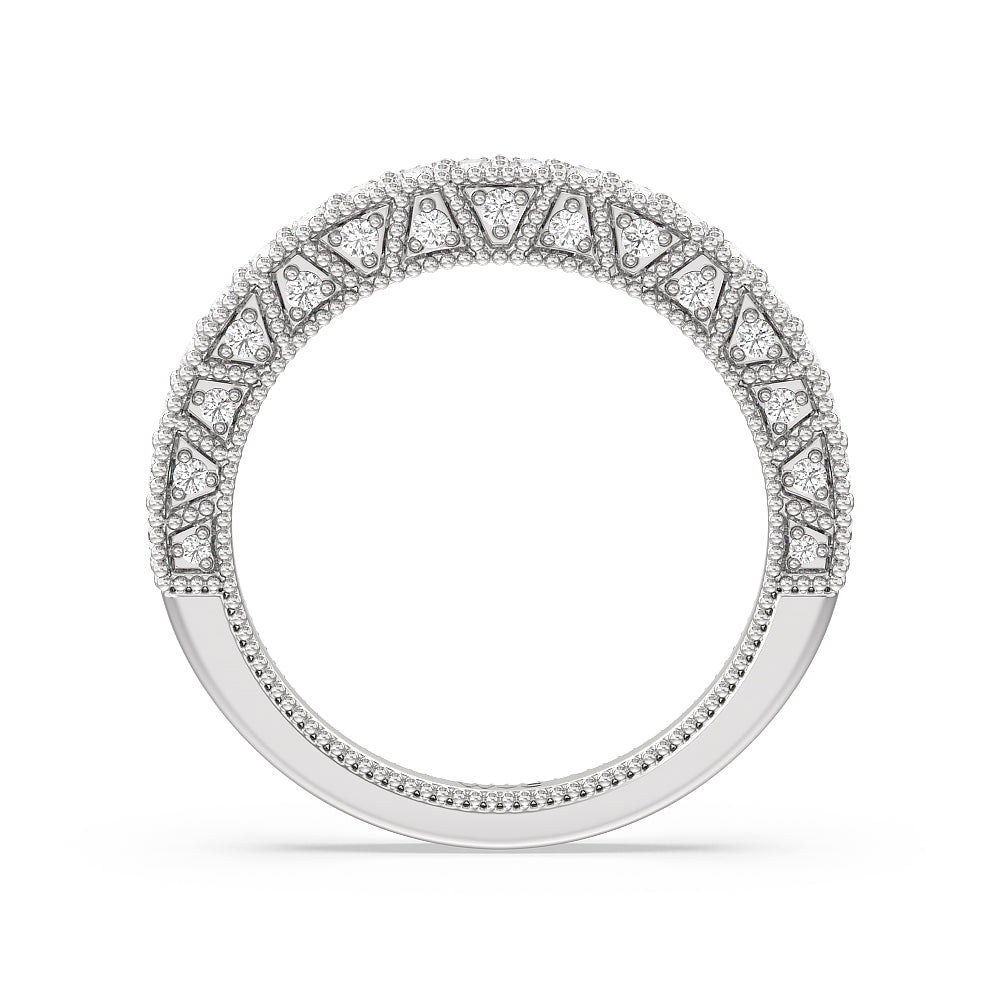 The Waldorf Band with 18KT White Gold Cut Diamond in 14KT White Gold view 2
