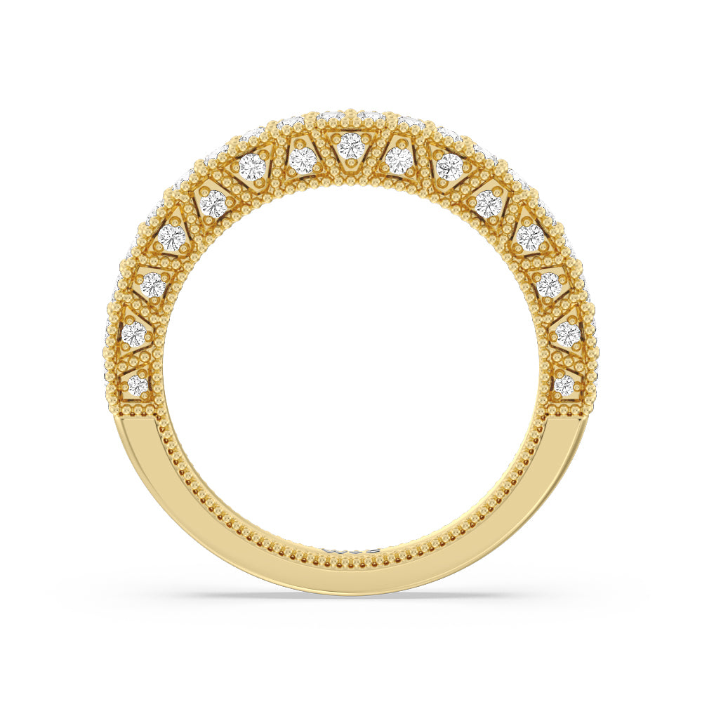 The Waldorf Band with 18KT Yellow Gold Cut Diamond in 14KT Yellow Gold view 2

