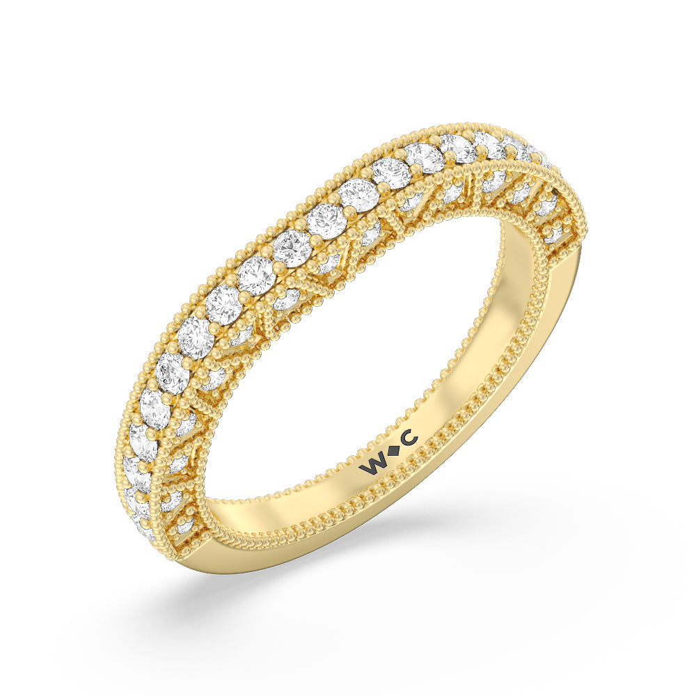 The Waldorf Band with 18KT Yellow Gold Cut Diamond in 14KT Yellow Gold view 4
