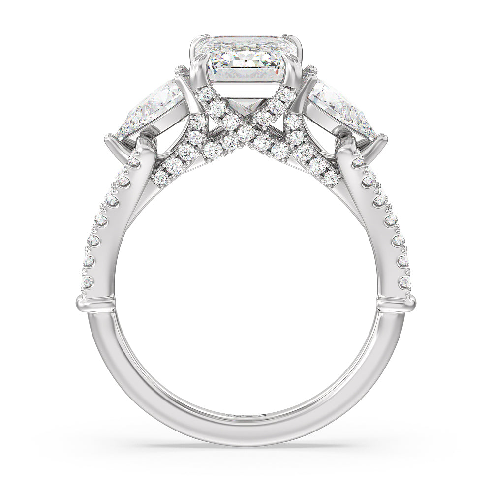 Emerald Cut The MacDougal Ring with Lab Grown Diamond in 14KT Platinum view 2
