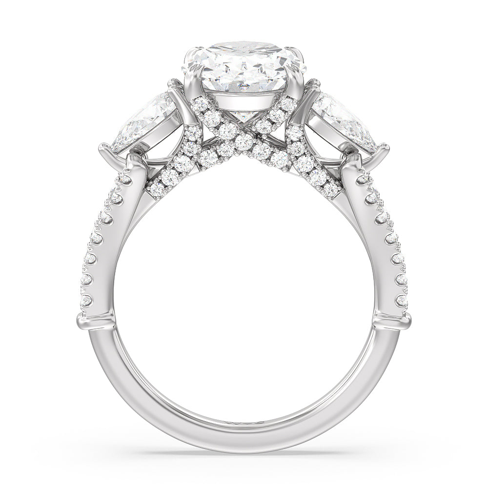 Oval Cut The MacDougal Ring with Lab Grown Diamond in 14KT Platinum view 2
