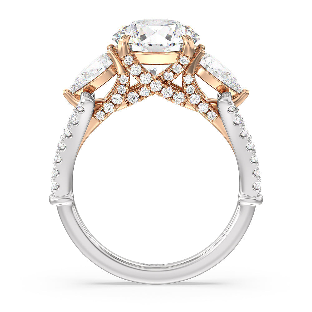 Round Cut The MacDougal Ring with Lab Grown Diamond in 14KT White & Rose Gold view 2
