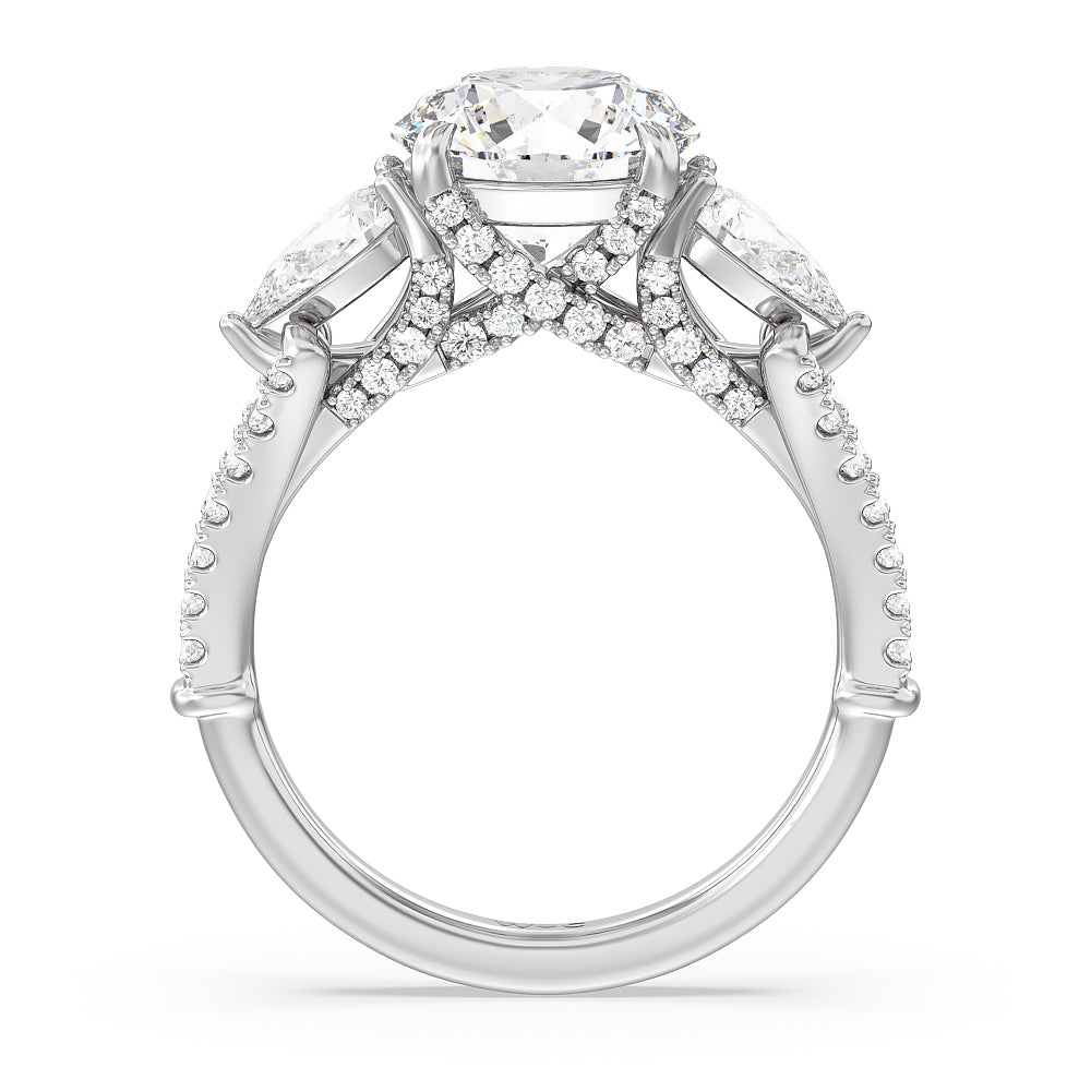 Round Cut The MacDougal Ring with Lab Grown Diamond in 14KT Platinum view 2
