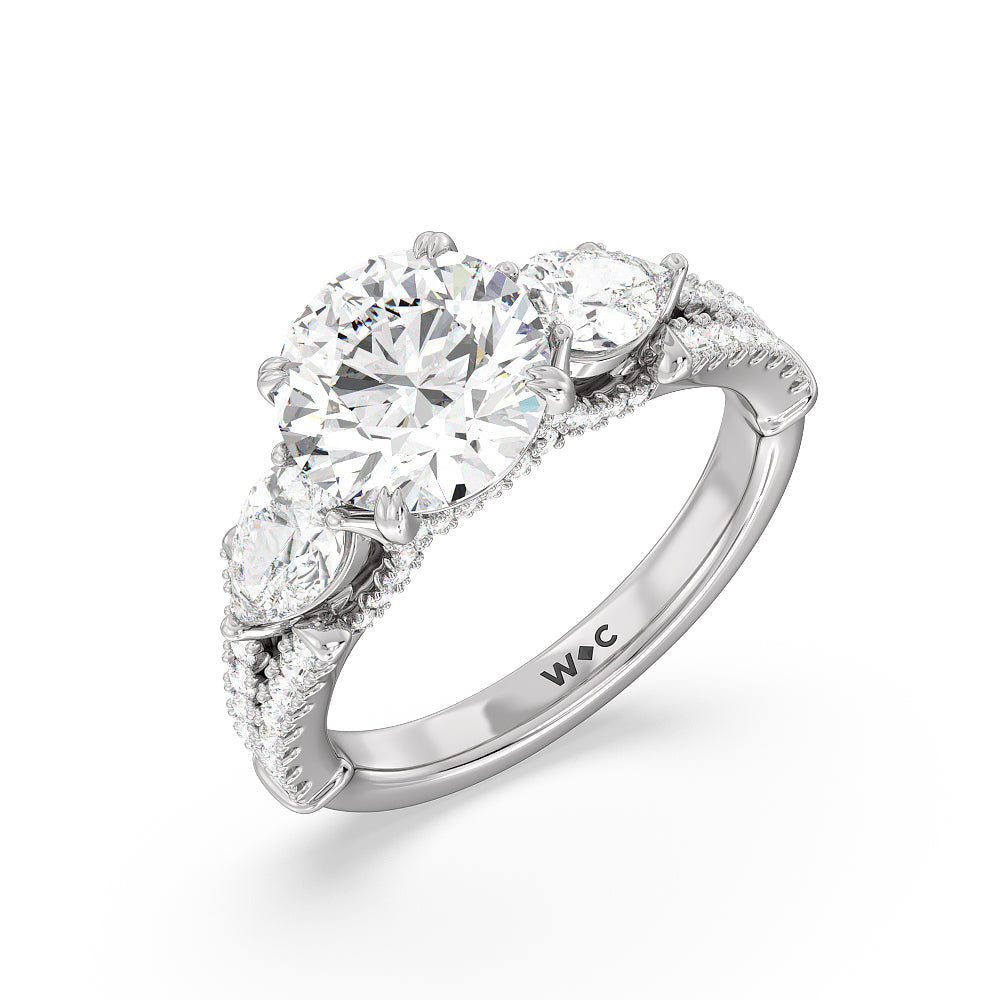 Round Cut The MacDougal Ring with Lab Grown Diamond in 14KT Platinum view 3
