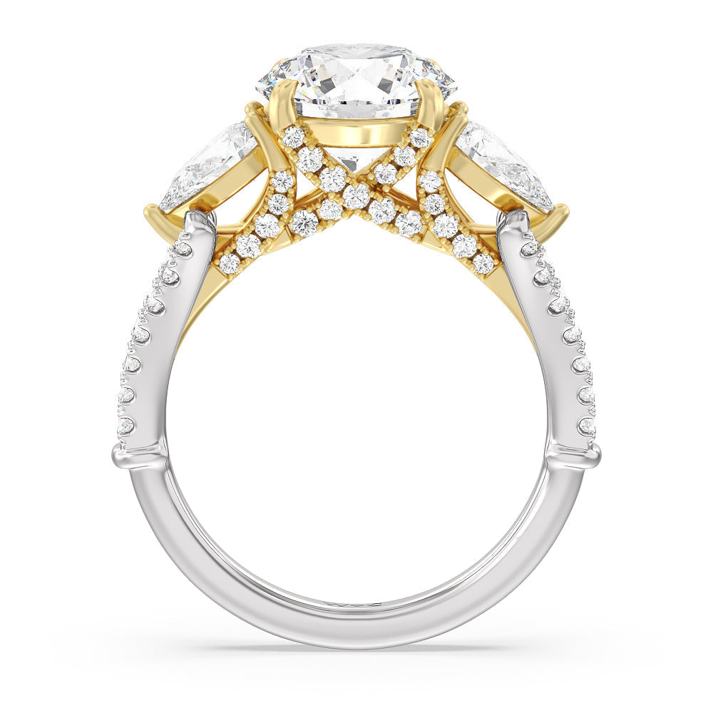 Round Cut The MacDougal Ring with Lab Grown Diamond in 14KT White & Yellow Gold view 2
