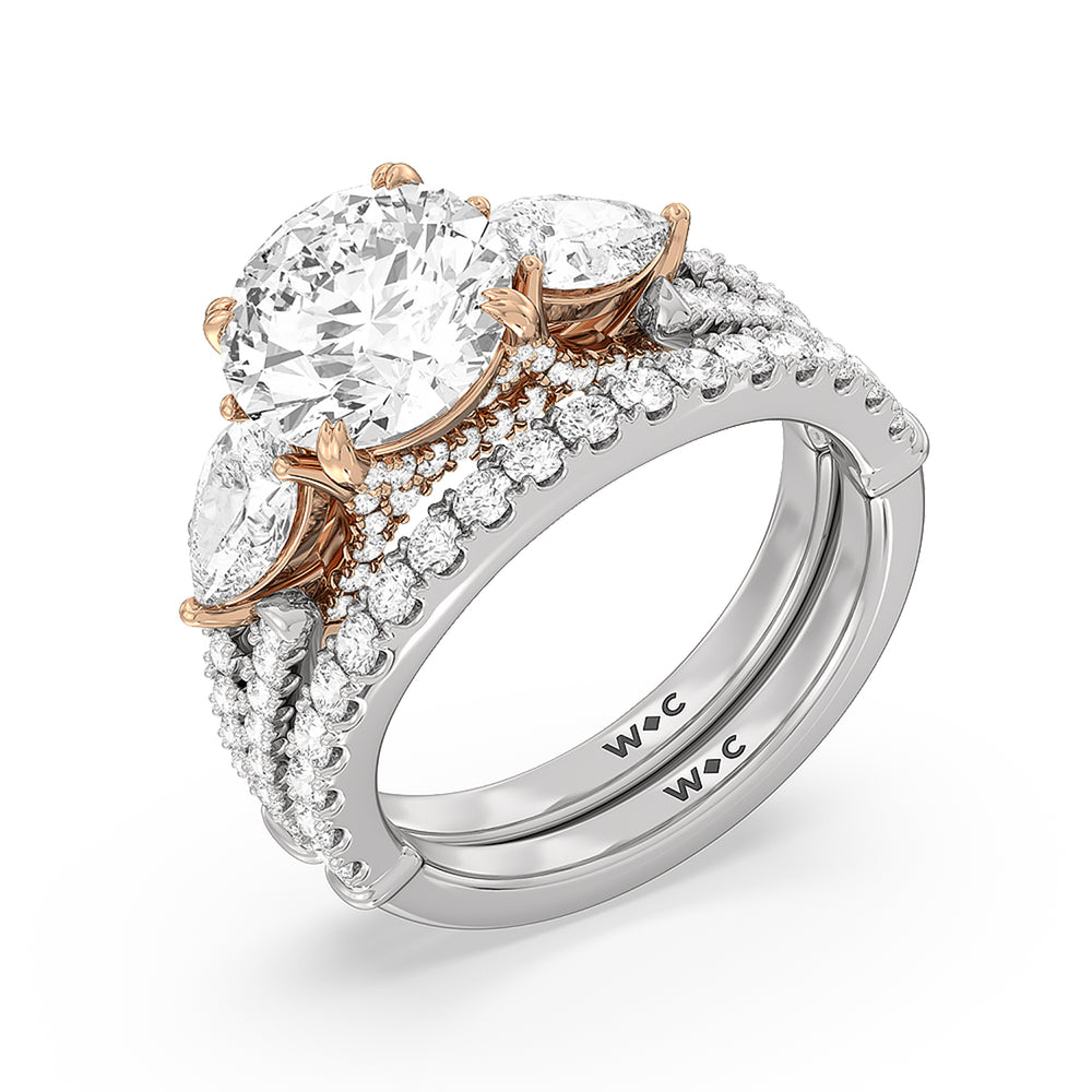 Oval Cut The MacDougal Ring with Lab Grown Diamond in 14KT White & Rose Gold view 6
