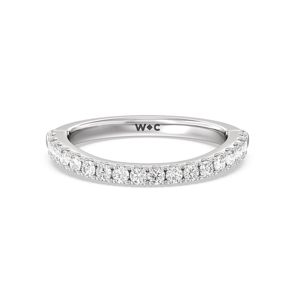 The MacDougal Diamond wedding band with 18KT White Gold Cut Diamond in 14KT White Gold view 1
