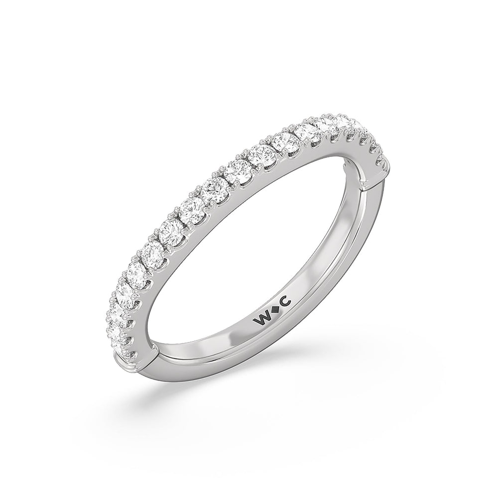 The MacDougal Diamond wedding band with 18KT White Gold Cut Diamond in 14KT White Gold view 3
