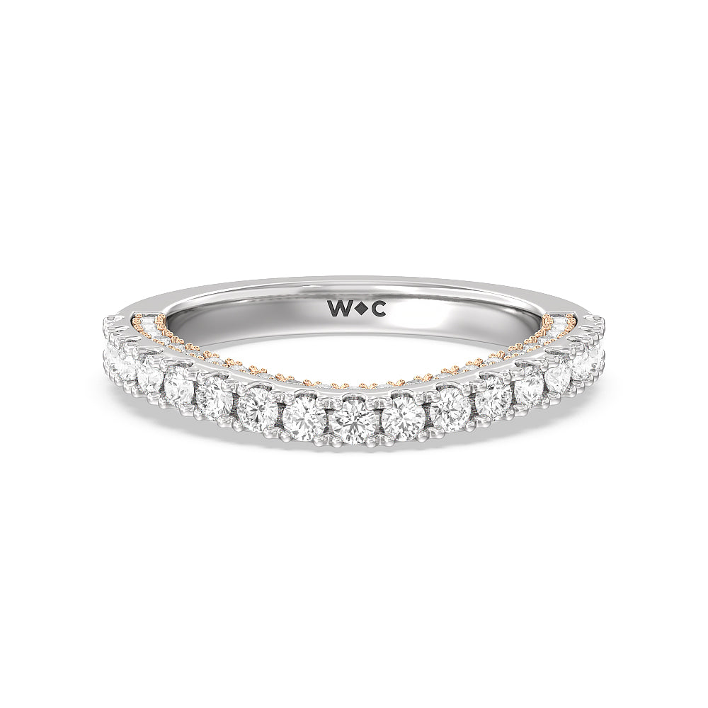The Eldridge Band with 18KT White & Rose Gold Cut Diamond in 14KT White & Rose Gold view 1
