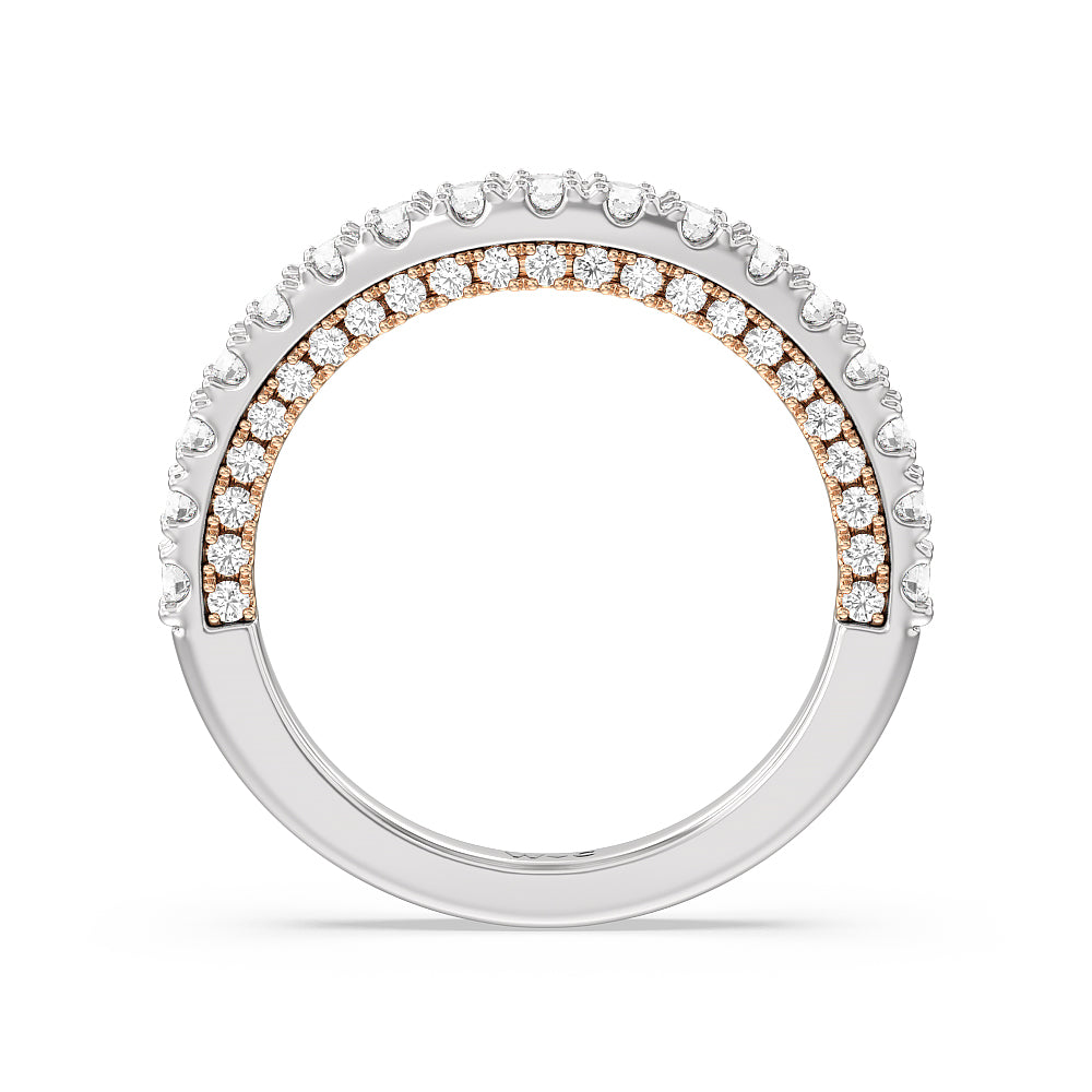 The Eldridge Band with 18KT White & Rose Gold Cut Diamond in 14KT White & Rose Gold view 2
