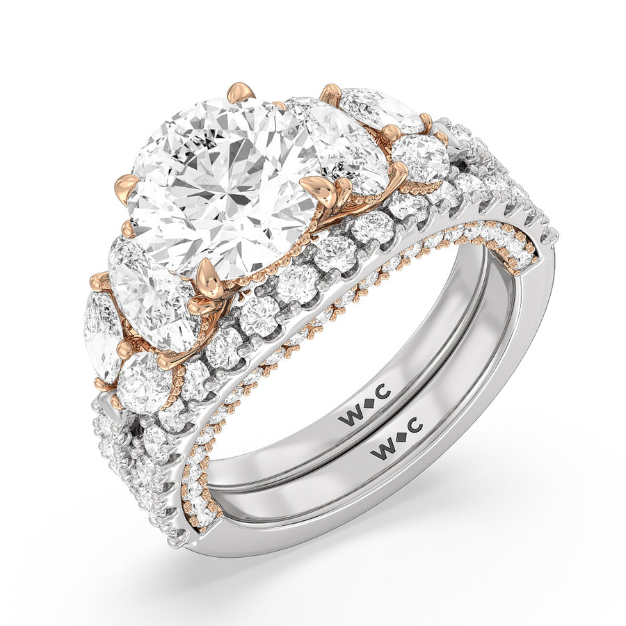 Oval Cut The Eldridge Ring with Lab Grown Diamond in 14KT White & Rose Gold view 6

