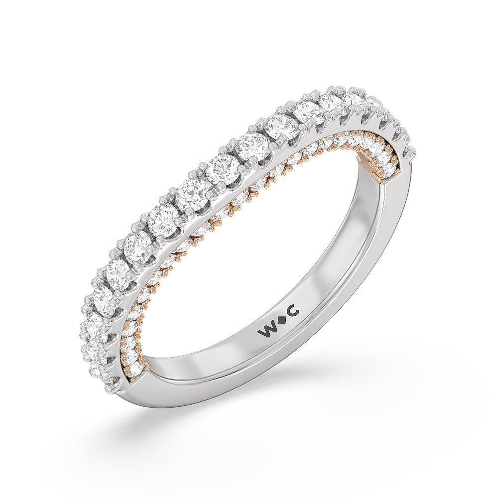 The Eldridge Band with 18KT White & Rose Gold Cut Diamond in 14KT White & Rose Gold view 4
