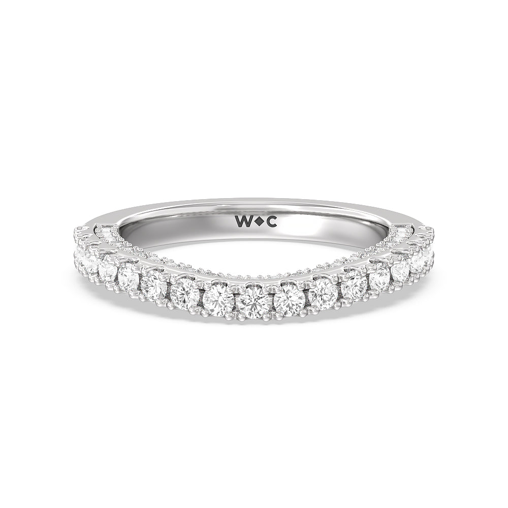 The Eldridge Band with 18KT White Gold Cut Diamond in 14KT White Gold view 1
