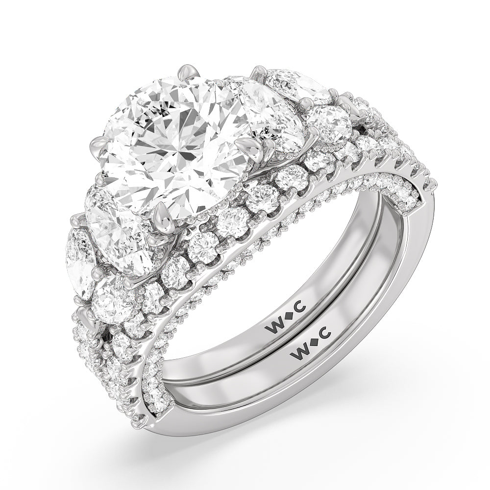 The Eldridge Band with 18KT White Gold Cut Diamond in 14KT White Gold view 3

