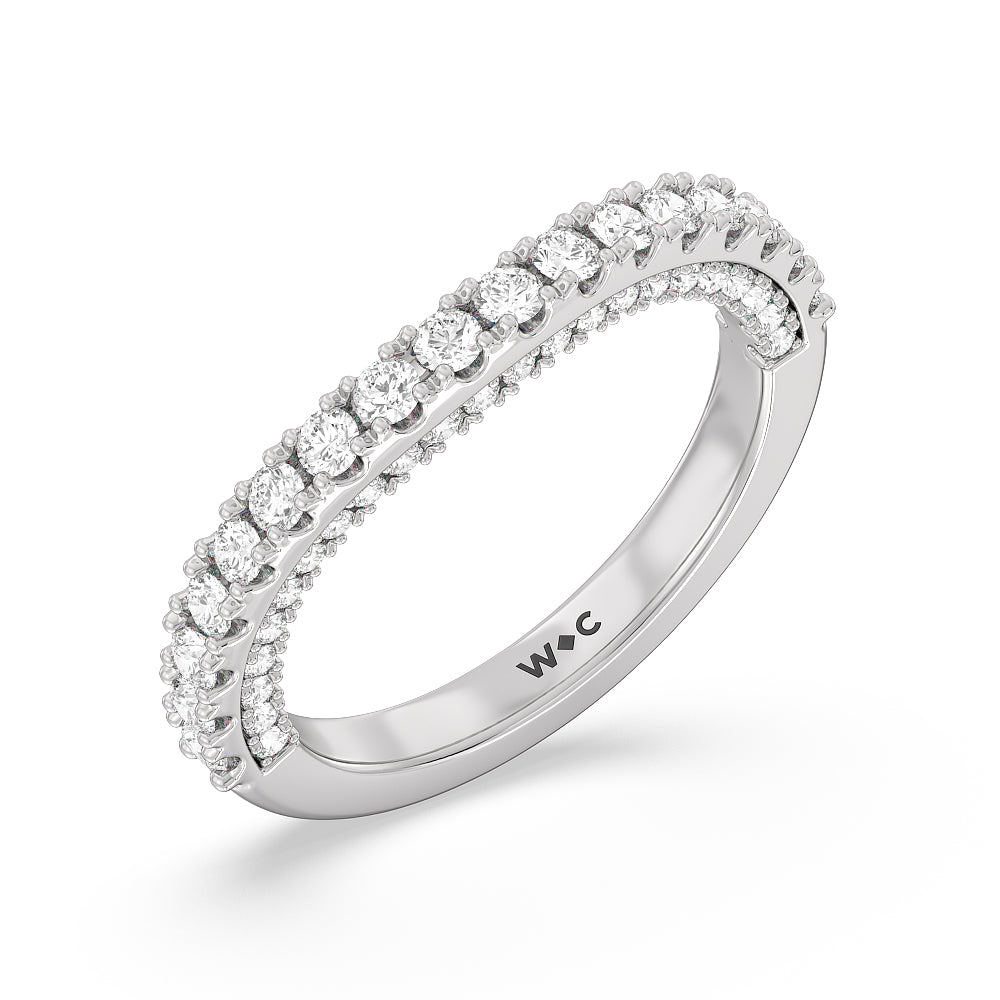 The Eldridge Band with 18KT White Gold Cut Diamond in 14KT White Gold view 4
