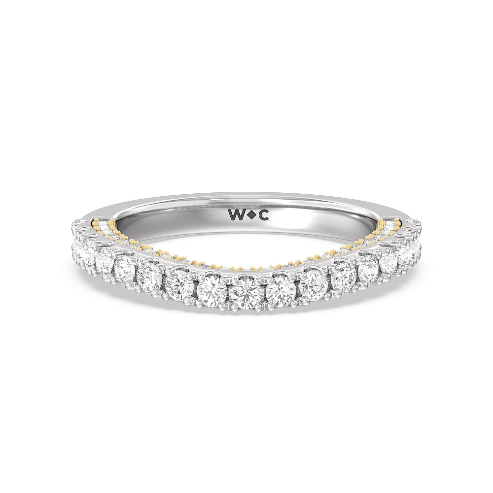 The Eldridge Band with 18KT White & Yellow Gold Cut Diamond in 14KT White & Yellow Gold view 1
