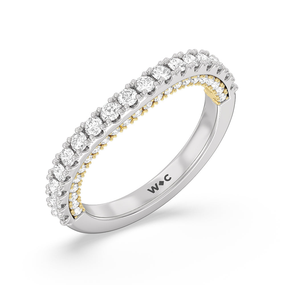 The Eldridge Band with 18KT White & Yellow Gold Cut Diamond in 14KT White & Yellow Gold view 4
