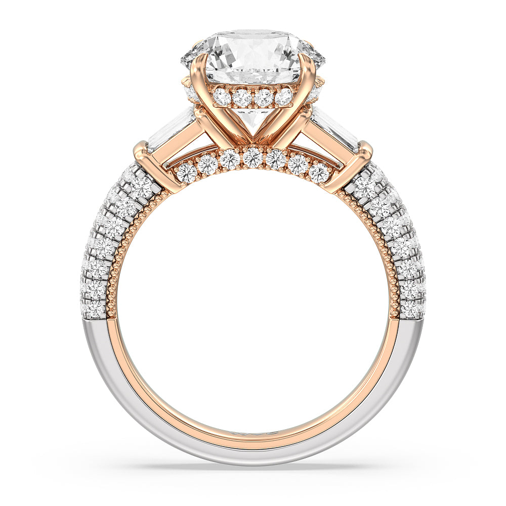 Round Cut The Mulberry Ring with Lab Grown Diamond in 14KT White & Rose Gold view 2
