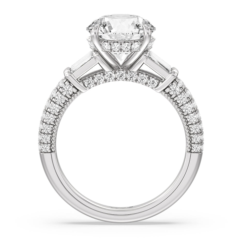 Round Cut The Mulberry Ring with Lab Grown Diamond in 14KT Platinum view 2
