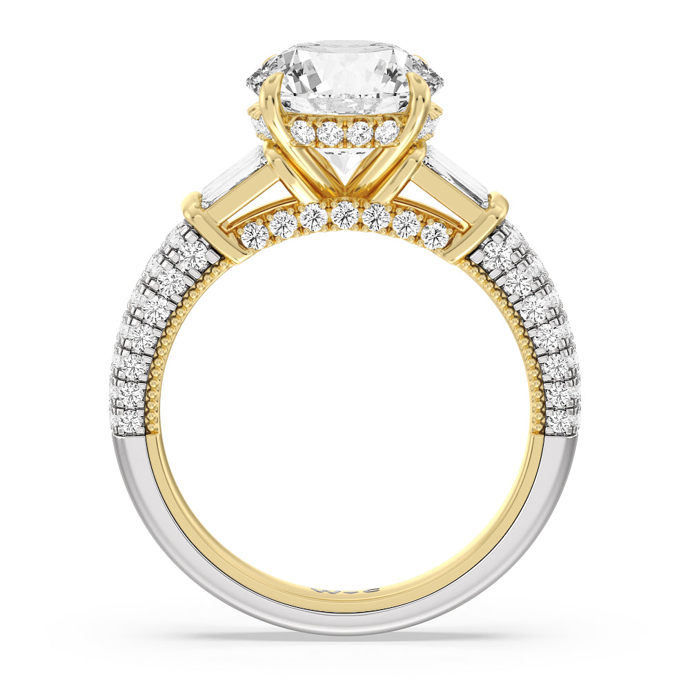 Round Cut The Mulberry Ring with Lab Grown Diamond in 14KT White & Yellow Gold view 2
