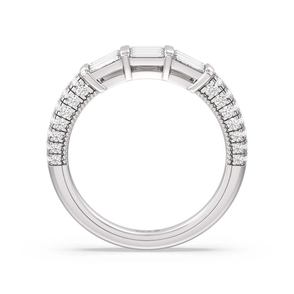 The Mulberry Diamond Wedding Band with 18KT White Gold Cut Diamond in 14KT White Gold view 2
