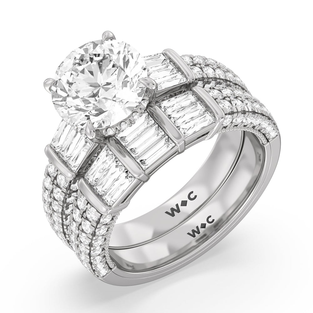 Oval Cut The Mulberry Ring with Lab Grown Diamond in 14KT White & Rose Gold view 4
