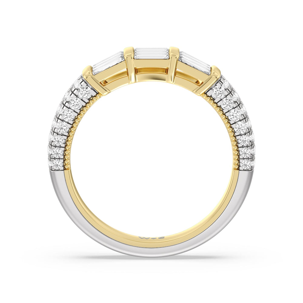 The Mulberry Diamond Wedding Band with 18KT White & Yellow Gold Cut Diamond in 14KT White & Yellow Gold view 2
