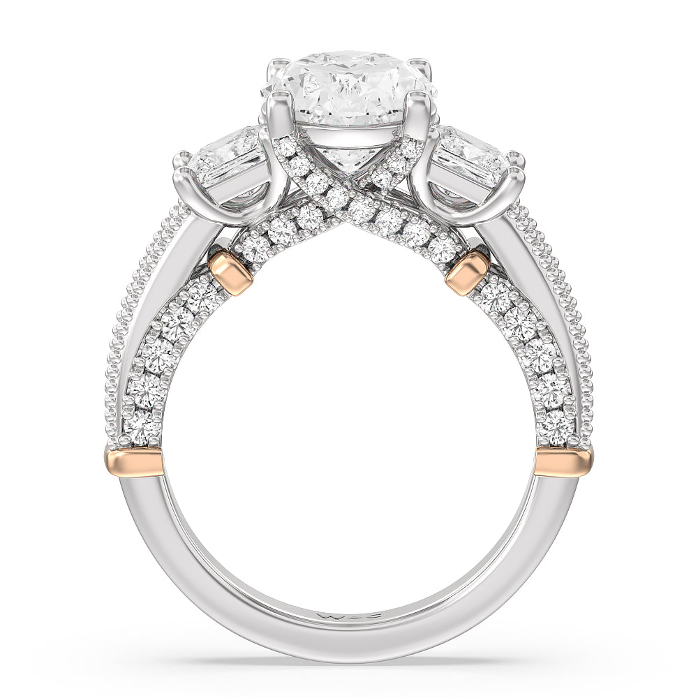 Oval Cut The Harlem Ring with Lab Grown Diamond in 14KT White & Rose Gold view 2
