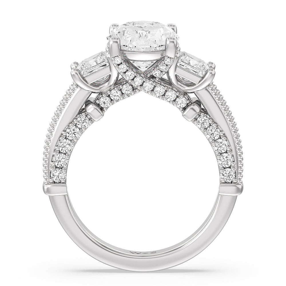 Oval Cut The Harlem Ring with Lab Grown Diamond in 14KT Platinum view 2

