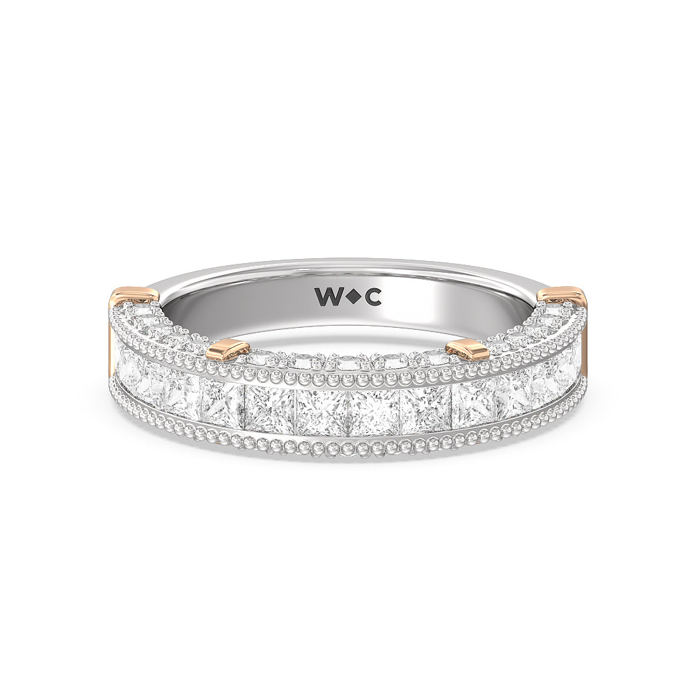 The Harlem Diamond Band with 18KT White & Rose Gold Cut Diamond in 14KT White & Rose Gold view 1
