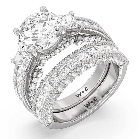 Oval Cut The Harlem Ring with Lab Grown Diamond in 14KT White & Rose Gold view 4
