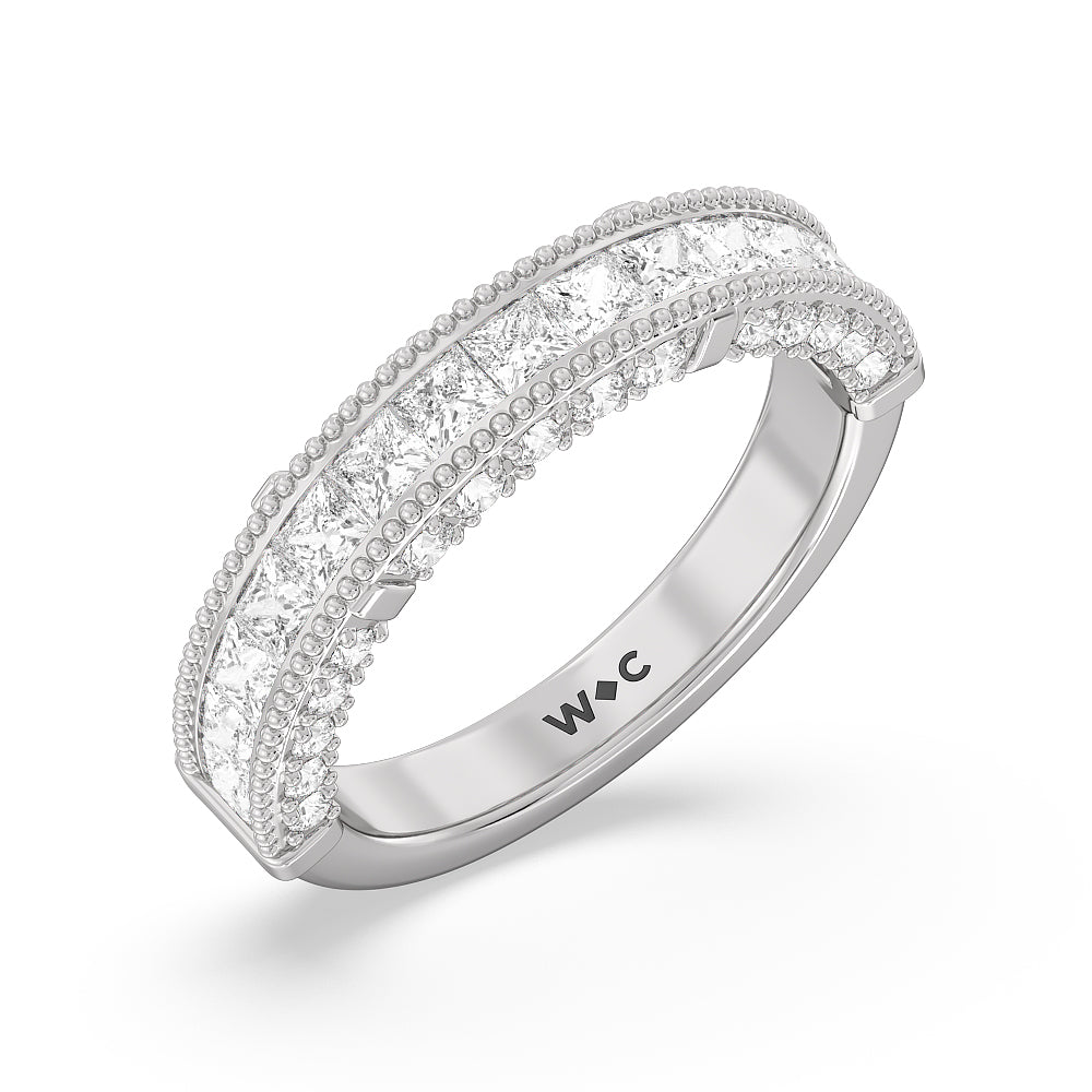 The Harlem Diamond Band with 18KT White Gold Cut Diamond in 14KT White Gold view 3
