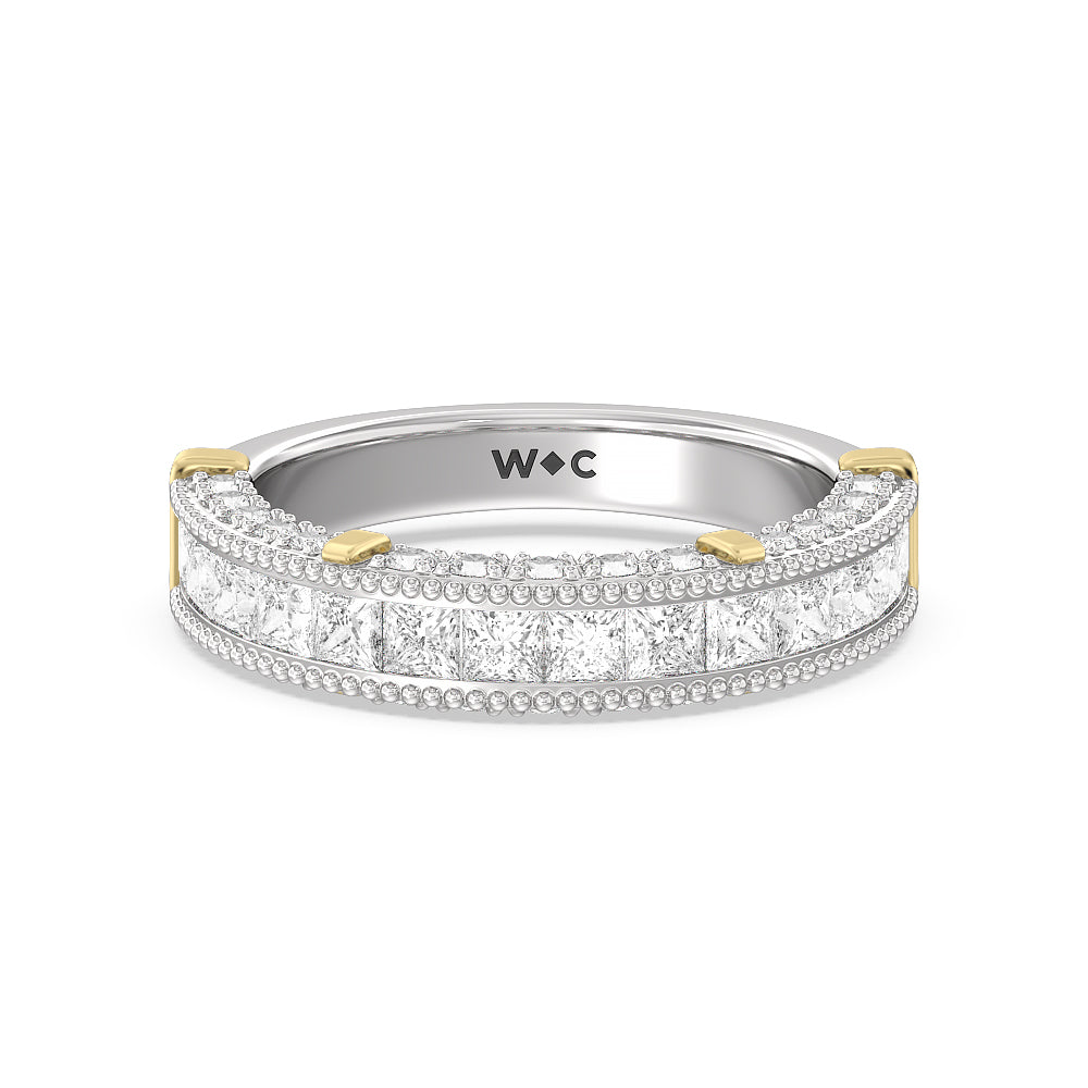 The Harlem Diamond Band with 18KT White & Yellow Gold Cut Diamond in 14KT White & Yellow Gold view 1
