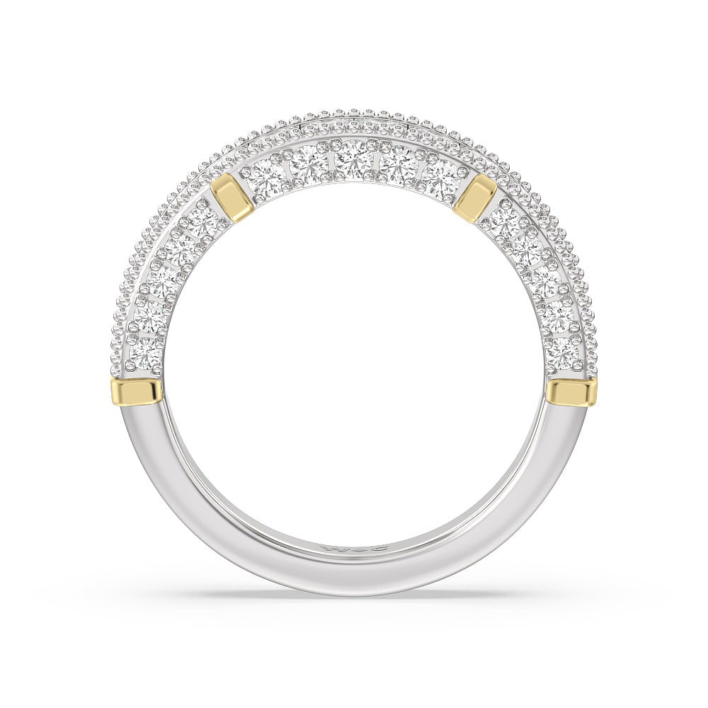 The Harlem Diamond Band with 18KT White & Yellow Gold Cut Diamond in 14KT White & Yellow Gold view 2
