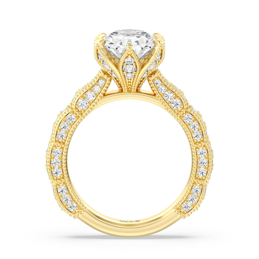 The Central Park Ring with Oval Cut Diamond in 14KT Yellow Gold view 2
