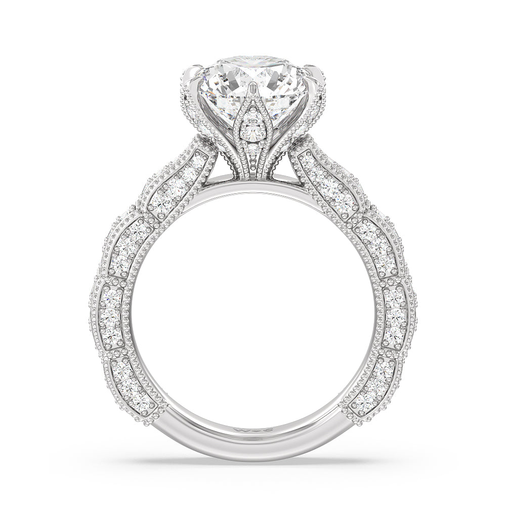 The Central Park Ring with Round Cut Diamond in 14KT Platinum view 2

